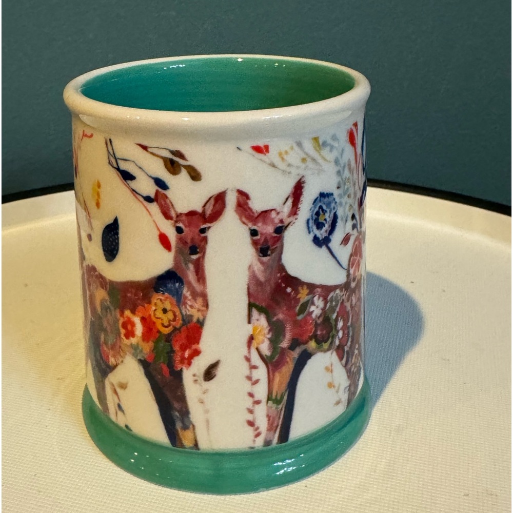 Anthropologie Starla Halfmann Folklore Fawns Deer Mug Cup - Picture 2 of 8